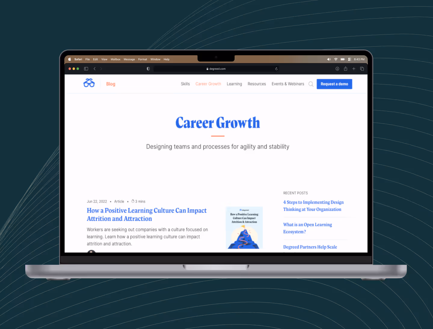 The career growth section of Degreed's blog