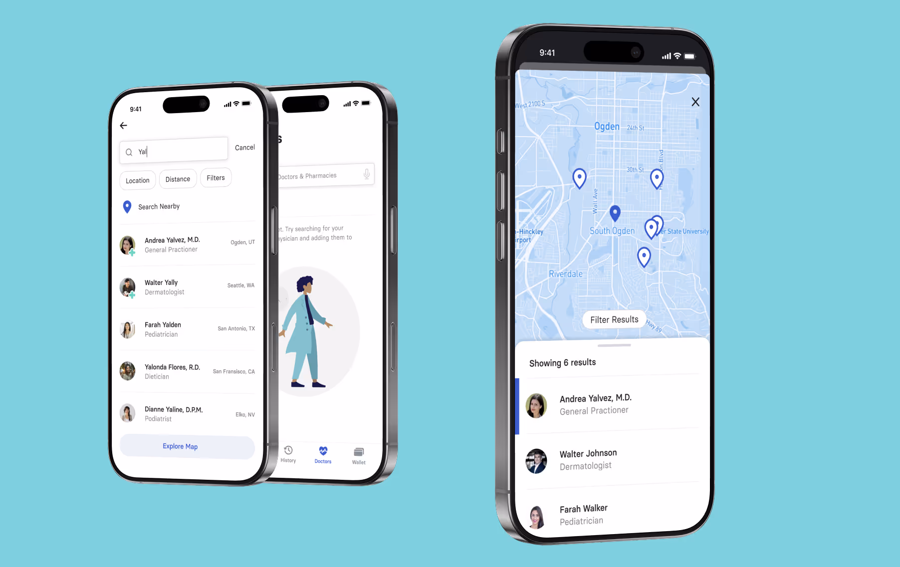 Users can search nearby providers in the Nomi app