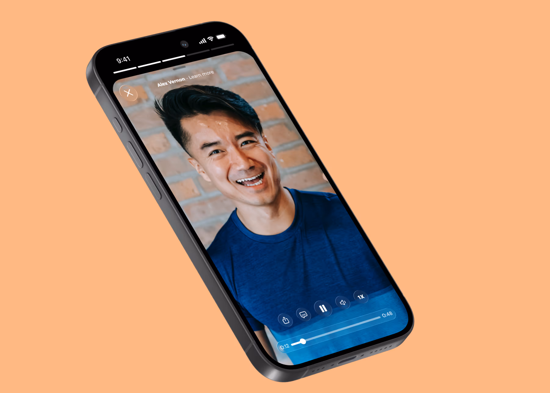 A video story plays full screen in the We Believe app